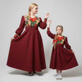 Платье Божена, бордовое