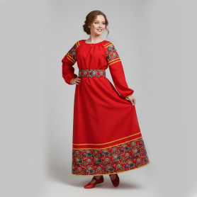 Платье Полюшко, габардин, красное