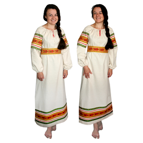 Платье Полюшко, лен, небеленый лен- фото 1